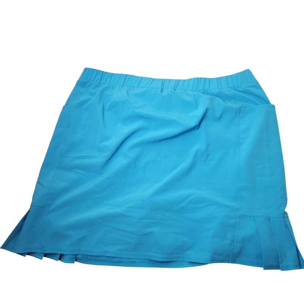 Chico's Zenergy Sz 3 Blue Pleated Hem Active Skort‎ Womens XL 16 Golf Pickleball